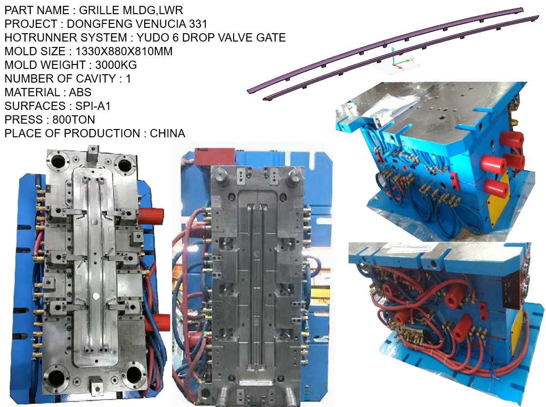 DONGFENG VENUCIA 331 GRILLE MLDG,LWR 格柵本體模具